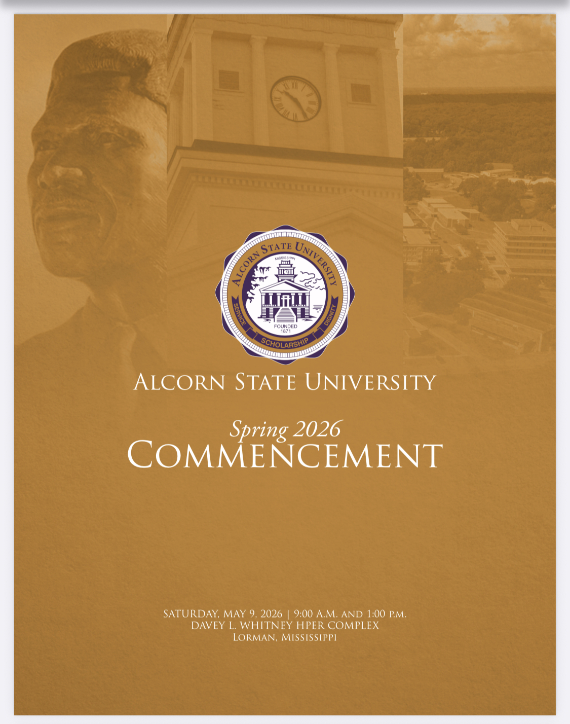 Fall 2026 Commencement Program Cover Gold Overlay