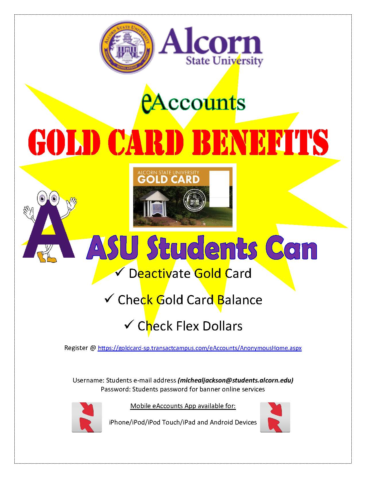 Alcorn Gold Card benefits image