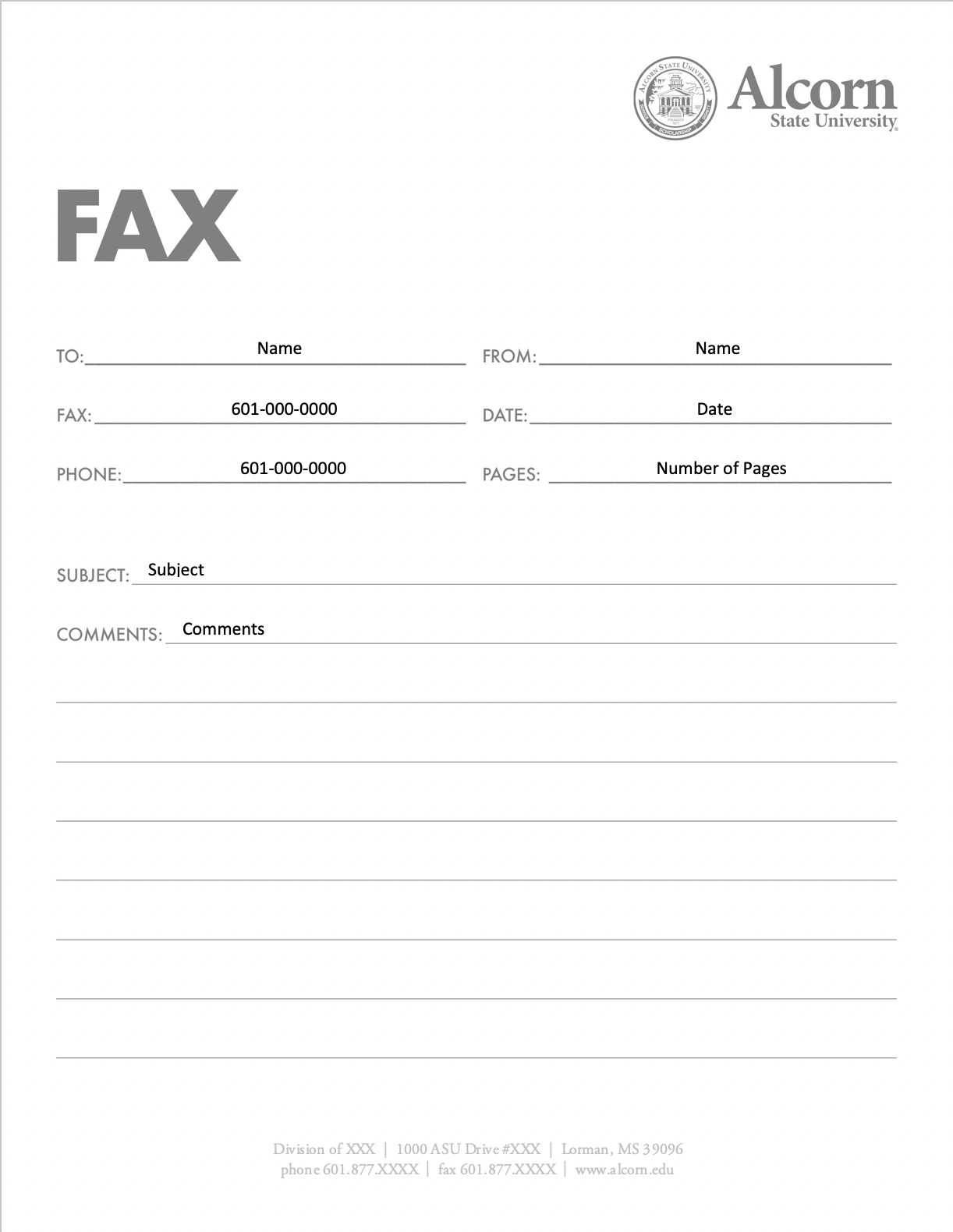 (Picture of fax sheet template example #1)
