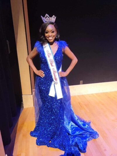 Kyra Maurice poses after she is crowned as Miss Black Mississippi USA.