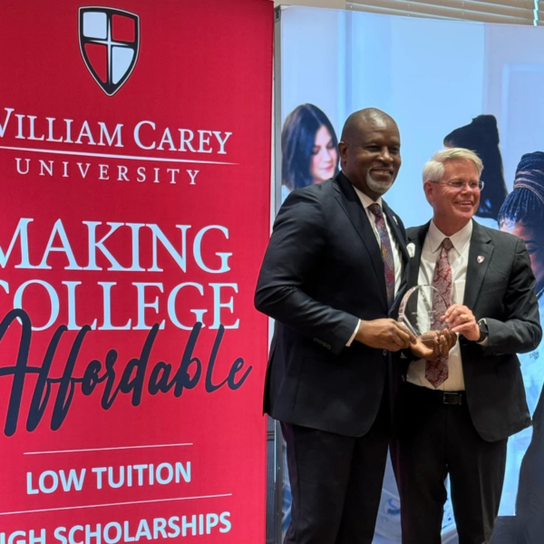 Dr. Tracy M. Cook, president of Alcorn State University, receives the William Carey Alumni Hall of Fame award.