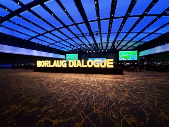 Entrance display for the 2025 Dr. Norman E. Borlaug International Dialogue held in Des Moines, IA October 20-24,2025