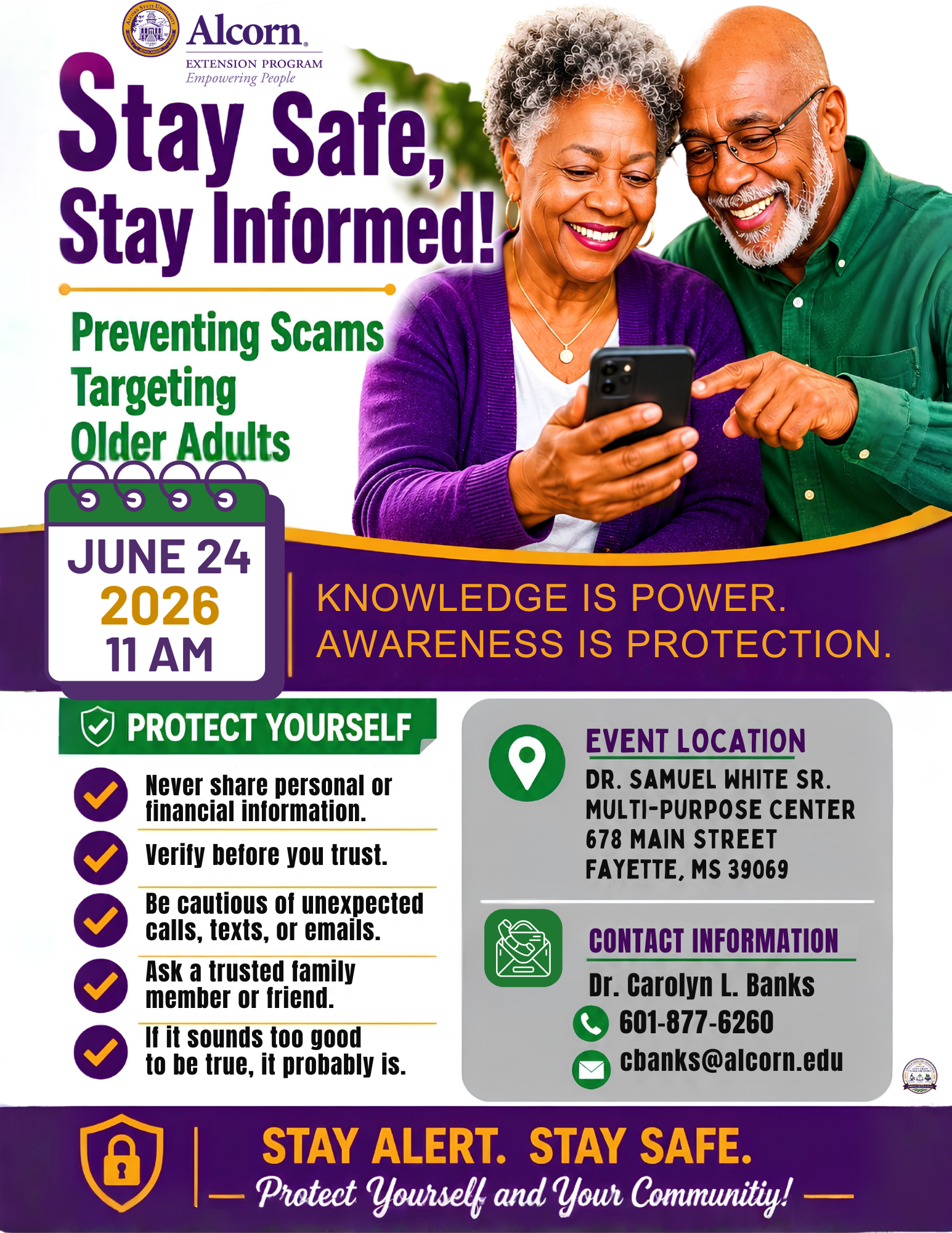PREVENTING SCAMS TARGETING OLDER ADULTS, JUNE 24 2026