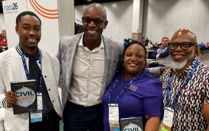 Pictured from left to right: Nichalas Clark, Shola Richards, Rhoshunda Ellis and Michael Harper.