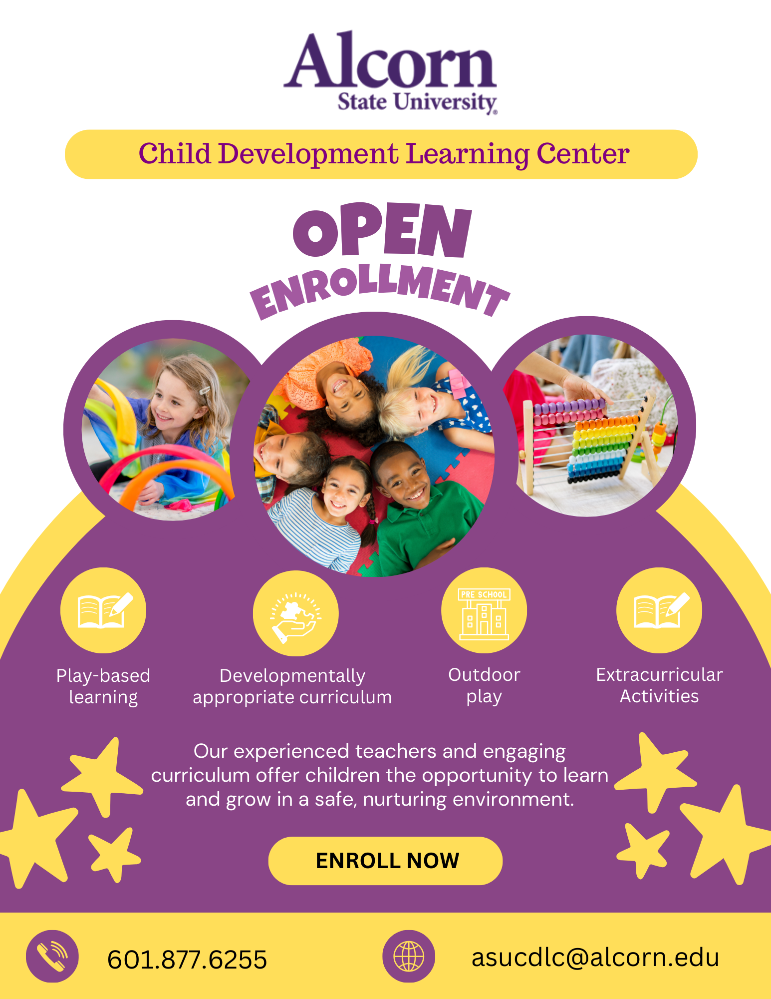 Child Development Learning Center Open Enrollment Flyer