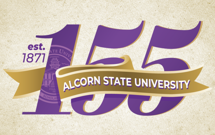Alcorn State University 155th anniversary logo, est. 1871.